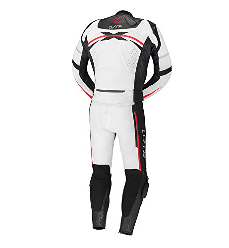 IXS CAMARO 2-Piece Suit (White/Black/Safety Red, US Size 38/EU Size 48)