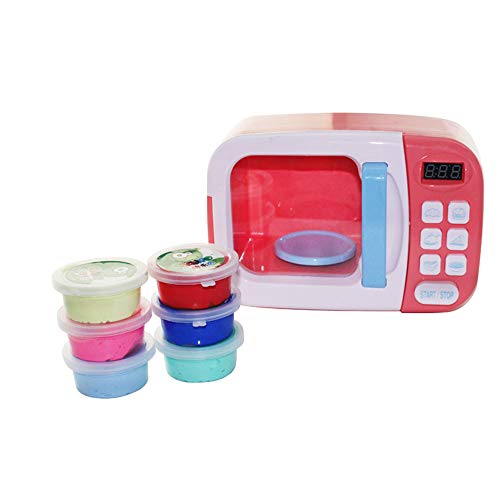 CHAFIN Microwave Oven for Children Passing Home Baby Toys with Electric Light Rotating Simulation Kitchen Oven for Cooking Small Household appliances