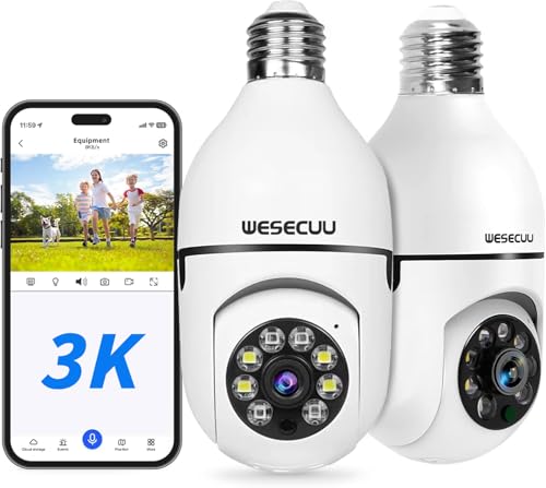 WESECUU 3K Light Bulb Security Camera
