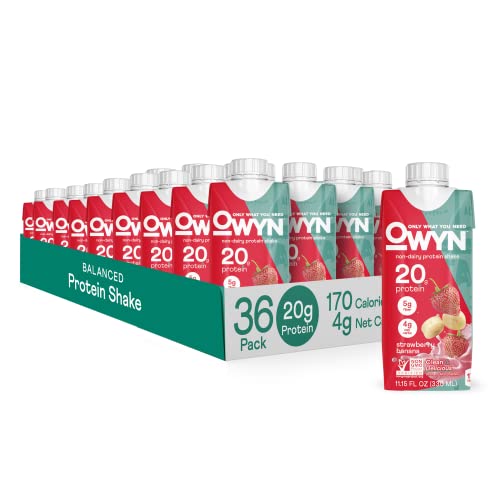 OWYN Vegan Protein Shake, Strawberry Banana, 20g Plant Based Protein