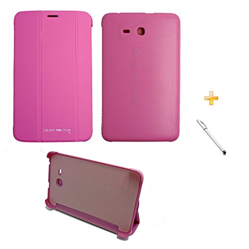 Capa Smart Book Case Galaxy Tab 3 Lite T110/T111 / Caneta Touch (Rosa)