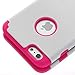 iPhone 6s Plus Case, Lumsing Hard Soft Rubber Hybrid Shockproof Impact Rugged Armor Defender Case Protective Cover for Apple iPhone 6/6s Plus White/Rose