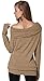Merryfun Women's Spring Off-Shoulder Pullover Sweater Bottoming Shirt, Brown M