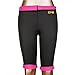 Kiwi-Rata Womens Slimming Pants Hot Thermo Neoprene Sweat Suit Sauna Leggings (Black&Rose Red, 3XL)