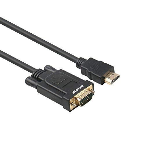 HDMI to VGA, Benfei Gold-Plated HDMI to VGA 6 Feet Cable (Male to Male) Compatible for Computer, Desktop, Laptop, PC, Monitor, Projector, HDTV, Chromebook, Raspberry Pi, Roku, Xbox and More - Black
