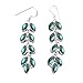 11.80ctw, Genuine Labradorite & 925 Silver Plated Dangle Earrings