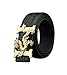 ALAKA Letter H Dragon Buckle Alligator Pattern Leather Mens Belt (Black), Length 105cm Width 3.8cm (L41.3'' W1.5'')