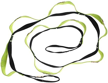 10-Loop Yoga Stretch Strap Restore Multi-Grip Training Belt Waist Leg Fitness Pilates Stretching Belt Exercise Bands for Flexibility and Physical Therapy Ballet Stretches (5-Feet x 1-Inch)