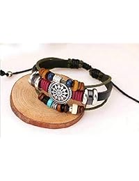 OYEFLY - Pulsera de cuentas de bohemia vintage, tejido a mano, multicapas, cordones de cáñamo, joyería para hombres y mujeres