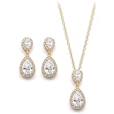 UDYLGOON UDORA Teardrop Cubic Zirconia Drop Earrings Necklace Bridal Jewelry Sets Wedding Prom Gifts For Bridesmaid