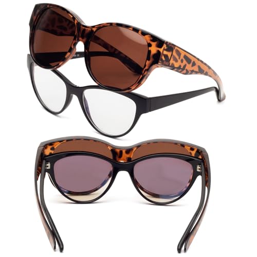 Face Shadow Polarised Over Sunglasses Over Normal Glasses Women's UV400 Protection, Oversized Glasses for Glasses Wearers, Ultra Light for Driving, Cycling, Sports and Leisure