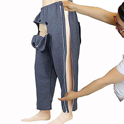 BIHIKI Patient Pants Clothing for Disability Elderly Surgery Patients,Easy to Wear Off,Hospital/Home Care Nursing Aid,Suit for Fracture, Incontinence,Bedridden Patients/Elderly (L) - Thumbnail 7