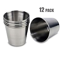 Timoo 12 PCS 1.5 Ounce Stainless Steel Shot Cups Shot Glass Drinking Vessel