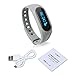 Cubot V1 Bluetooth 4.0 Smart Bracelet, Waterproof Smart Wristband Fitness Tracker with a Pedometer Step Counter Distance Counter Sleep Monitor Call/SMS Reminder, Gray