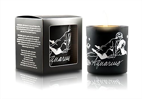 Black Cake- Zodiac Soy Massage Candles, Sex Positions Candles with Exotic and Romantic Fragrance 8 Oz Hand Poured (USA Made) Aromatherapy Candles (Aquarius)