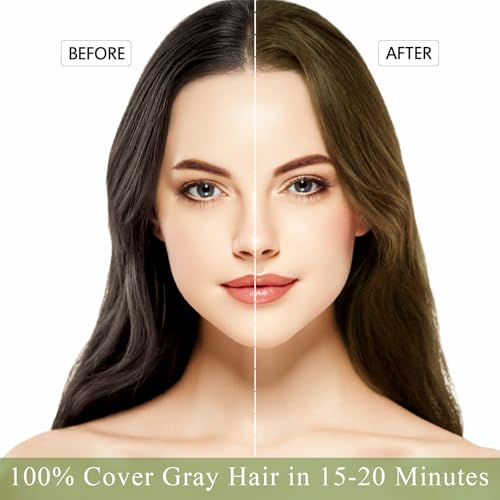 3 IN 1 CHESTNUT BROWN HAIR DYE FOR ALL HAIR TYPES, INSTANT DARKENING WITH LONG-LASTING NATURAL COLOR, 16.9 FL OZ