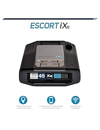 ESCORT iXc   Laser Radar Detector, Connected Car, Fewer False Alerts, Auto Learn Protection, Extreme Long Range, Bluetooth, Voice Alerts, OLED Display, Escort Live!