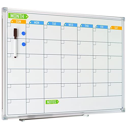 Lockways Dry Erase Calendar WhiteBoard 24" x 18" White Board