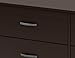 South Shore Logik Collection 6-Drawer Double Dresser, Chocolate with Silver Pewter Finish Handles