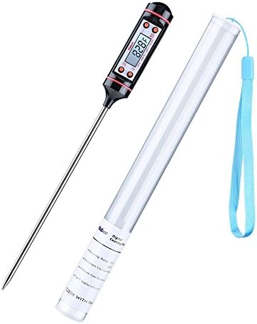 Latest Cooking Thermometers, Digital Stainless Cooking Thermometer with Instant Read, Long Probe, LCD Screen, Anti-Corrosion, Best for Food, Meat, Grill, BBQ, Milk, and Bath Water