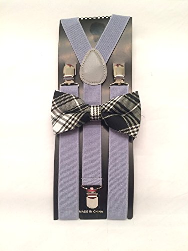 Suspenders Grey Unisex's Bow tie & Suspender Sets ...