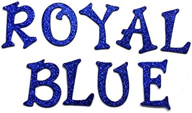 Blue Metallic Glitter HandCut 1.5" Chipboard Letters Alphabet set Sickers Uppercase