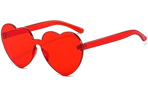 YooThink Love Heart Shaped Sunglasses for Women Colorful Rimless Sunglasses Party Sunglasses