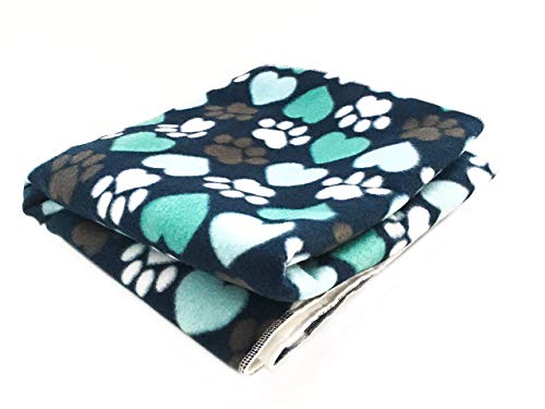 Created By Laura | Cute Blue paws Guinea Pig Fleece Cage Liner | Waterproof | Anti-Shrink Design | Handmade With Love For Guinea Pigs | Custom Sizes Offered