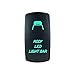 QUNQI STAR 5 pin Laser Backlit Rocker Switch ROOF LED LIGHT BAR 20A 12V On/off LED Light Toggle Switch (Green)