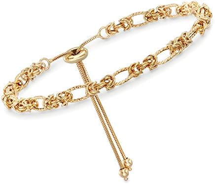 Ross-Simons 14kt Yellow Gold Byzantine Station Bolo Bracelet