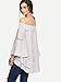 SheIn Women's Off The Shoulder Bell Sleeve Striped Blouse - A&White Medium