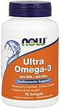 NOW Foods Ultra Omega 3 Fish Oil, 90 Softgels (Packaging may vary)