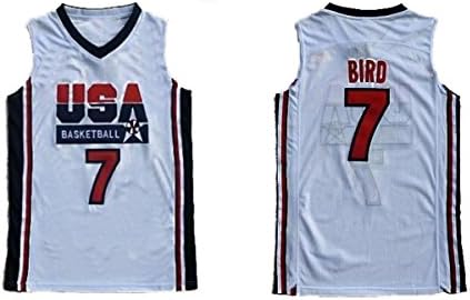 Nmfdz No.7 Bird Jersey Basketball Jersey Sports Embroidery Men's Jersey White Size M