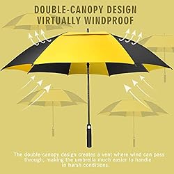 ZOMAKE Large Golf Umbrella 62 Inch - Double Canopy