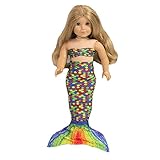 Fin Fun Mermaid Tail Outfit for 18 Inch Doll like American Girl - Serena's Rainbow Reef - Outfit Only, Doll Not Included …