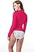 Micosuza Sun Protection Women's Basic Skins Long-Sleeve Rashguard Top, Rosered, L for Chest 38