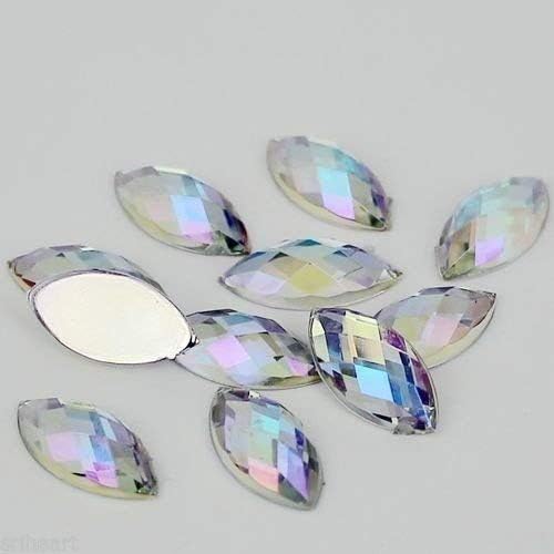 Sriheart 250 High Quality Resin Flat back Horse Eye Rhinestones 8mm*4mm (AB / Iridescent)