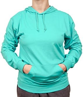 Cottonhood Long Sleeve T-Shirt Hoodie (Large, Teal)