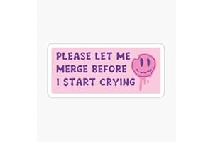 PentaPrinting Warehouse Please Let me Merge Before I Start Crying Decal Waterproof Vinyl for Windows Cars laptops Bumper Stickers 6 inches