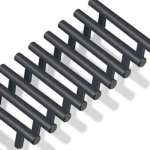 Set of 20 Black Stainless Steel Kitchen Cabinet Handles Black Furniture Handle T Bar Stick Kitchen ,Hole Centers: 64 mm