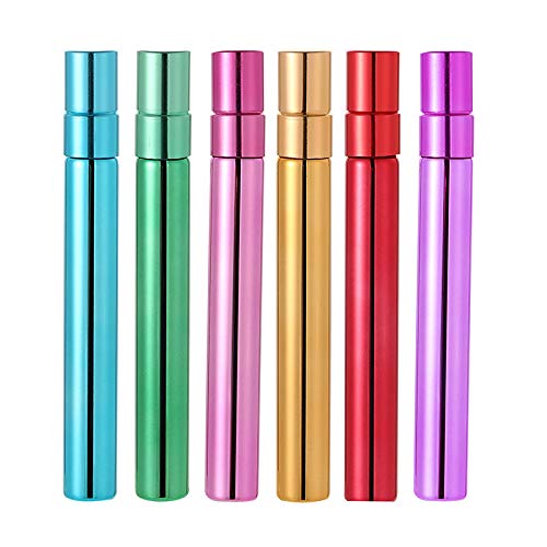 Enslz (6 of Sets) 10ml UV Coated Glass Spray Perfume Bottles Empty for Essential Oil, Serums,Fragrance