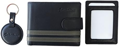 Wallet for Men by Salustiani .RFID Leather High capacity Special gift keychain