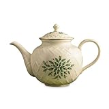 Lenox Holiday Gold-Banded Carved Teapot