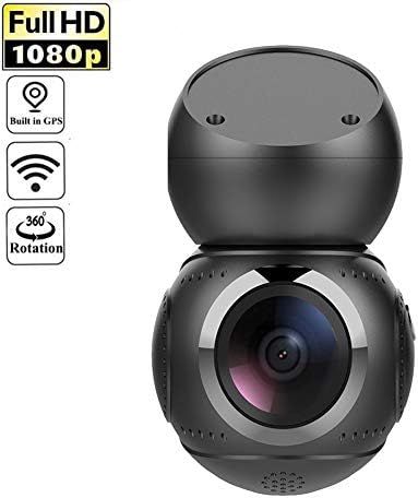 YMXLJJ WiFi Wireless Car Camera Adsorption DVR Camera 1080P Ultra Low Light Level Night Vision Curved Glass Screen 360 Degrees Free Rotation 4 Times Zoom Camera,Black