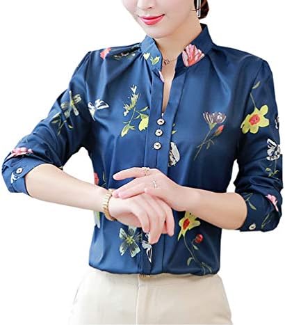 Women's Blouse Short and Long Sleeve Petite Elegant V Neck Shirt Korean Fashion Work Tops
