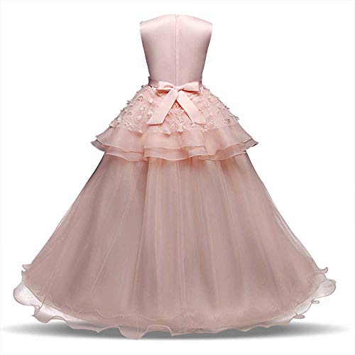 Baby Girl Sleeveless Flower Rose Dress Skirt,Charberry Bridesmaid Pageant Gown Birthday Party Wedding Dress