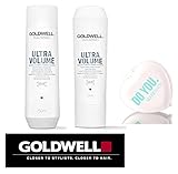 Goldwell Dualsenses Ultra Volume Bodifying Shampoo & Conditioner DUO Set (with Sleek Compact Mirror) (10.1 oz / 300ml Kit)