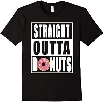Men's STRAIGHT OUTTA DONUTS T SHIRT Medium Black