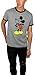 Disney Mens Mickey Mouse Ringer Tee (Large, Charcoal/Black)