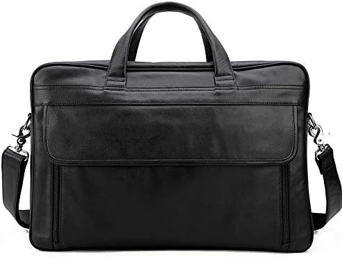 Tiding Soft 17 Inch Genuine Men's Leather Laptop Briefcase Messenger Bag Business Bag